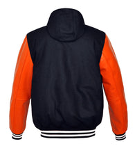 Load image into Gallery viewer, Superb Orange Leather Sleeve Original American Varsity Letterman College Baseball Kid Wool Hoodie Jackets #ORSL-WSTR-WB-H-BBand