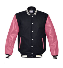 Load image into Gallery viewer, Superb Genuine Pink Leather Sleeve Letterman College Varsity Kid Wool Jackets #PKSL-WSTR-WB