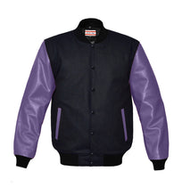 Load image into Gallery viewer, Original American Varsity Real Purple Leather Letterman College Baseball Men Wool Jackets #PRSL-BSTR-BB-Bband