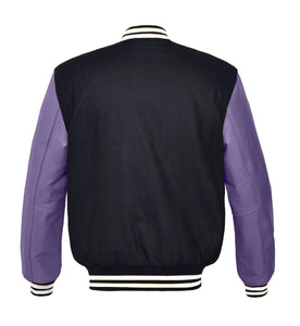 Original American Varsity Real Purple Leather Letterman College Baseball Kid Wool Jackets #PRSL-WSTR-PRB-BBand