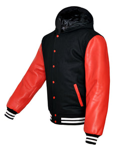 Superb Red Leather Sleeve Original American Varsity Letterman College Baseball Women Wool Jackets #RSL-WSTR-RB-H