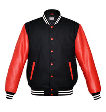 Load image into Gallery viewer, Original American Varsity Real Red Leather Letterman College Baseball Kid Wool Jackets #RSL-WSTR-RB
