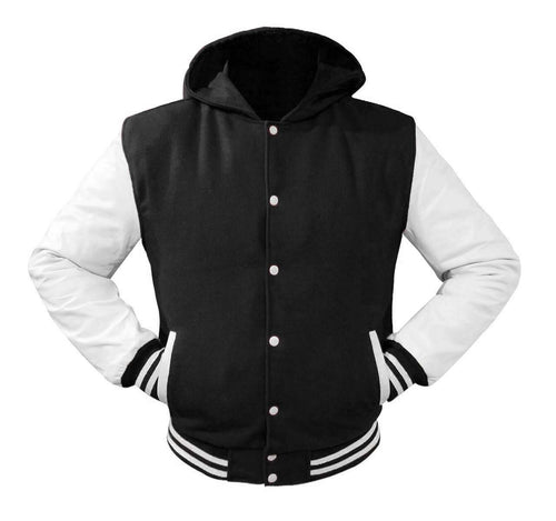 Superb Genuine White Leather Sleeve Letterman College Varsity Men Wool Jackets #WSL-WSTR-WB-H