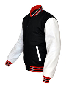 Superb Genuine White Leather Sleeve Letterman College Varsity Men Wool Jackets #WSL-RWSTR-BB