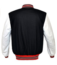 Load image into Gallery viewer, Superb Genuine White Leather Sleeve Letterman College Varsity Women Wool Jackets #WSL-RWBSTR-WB