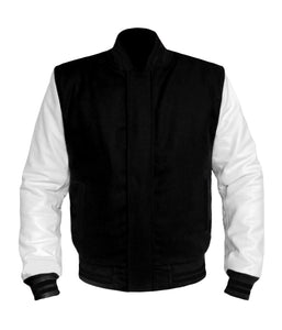 Original American Varsity White Leather Sleeve Letterman College Baseball Kid Wool Jackets #WSL-BSTR-BZ