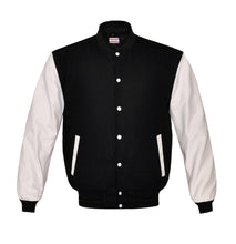 Load image into Gallery viewer, Superb Genuine White Leather Sleeve Letterman College Varsity Men Wool Jackets #WSL-BSTR-WB