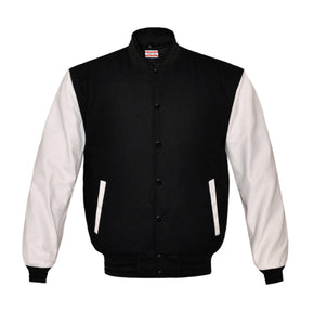 Superb Genuine White Leather Sleeve Letterman College Varsity Kid Wool Jackets #WSL-BSTR-BB