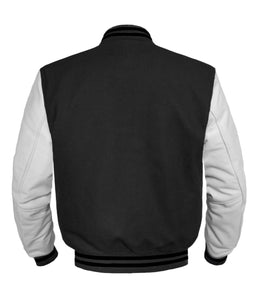 Original American Varsity White Leather Sleeve Letterman College Baseball Women Wool Jackets #WSL-BSTR-BZ