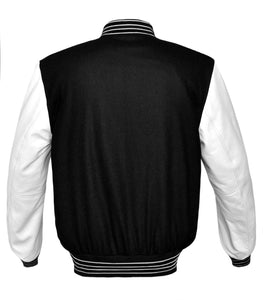 Superb Genuine White Leather Sleeve Letterman College Varsity Women Wool Jackets #WSL-BWSTR-BB