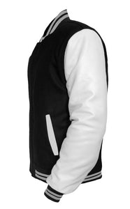 Original American Varsity White Leather Sleeve Letterman College Baseball Kid Wool Jackets #WSL-GYSTR-BZ