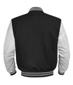 Original American Varsity White Leather Sleeve Letterman College Baseball Women Wool Jackets #WSL-GYSTR-BZ