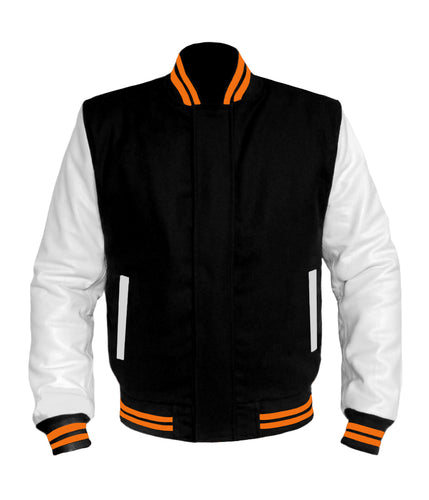 Original American Varsity White Leather Sleeve Letterman College Baseball Men Wool Jackets #WSL-ORSTR-BZ