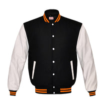 Load image into Gallery viewer, Superb Genuine White Leather Sleeve Letterman College Varsity Men Wool Jackets #WSL-ORSTR-WB