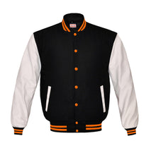 Load image into Gallery viewer, Superb Genuine White Leather Sleeve Letterman College Varsity Men Wool Jackets #WSL-ORSTR-OB
