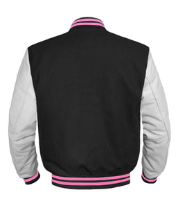 Original American Varsity White Leather Sleeve Letterman College Baseball Kid Wool Jackets #WSL-PKSTR-BZ