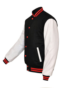 Superb Genuine White Leather Sleeve Letterman College Varsity Men Wool Jackets #WSL-RSTR-RB