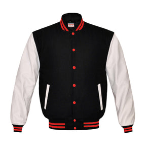 Superb Genuine White Leather Sleeve Letterman College Varsity Kid Wool Jackets #WSL-RSTR-RB