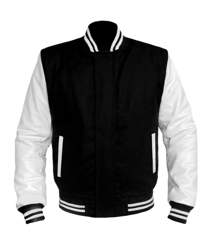 Original American Varsity White Leather Sleeve Letterman College Baseball Men Wool Jackets #WSL-WSTR-BZ