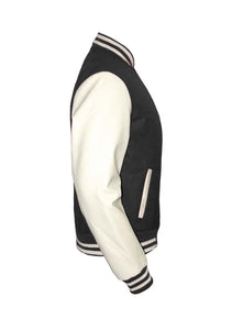 Original American Varsity Real White Leather Letterman College Baseball Women Wool Jackets #WSL-WSTR-ZIP-BBAND