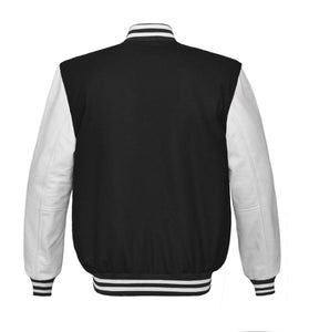 Superb Genuine White Leather Sleeve Letterman College Varsity Men Wool Jackets #WSL-WSTR-BBAND