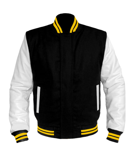 Original American Varsity White Leather Sleeve Letterman College Baseball Men Wool Jackets #WSL-YSTR-BZ