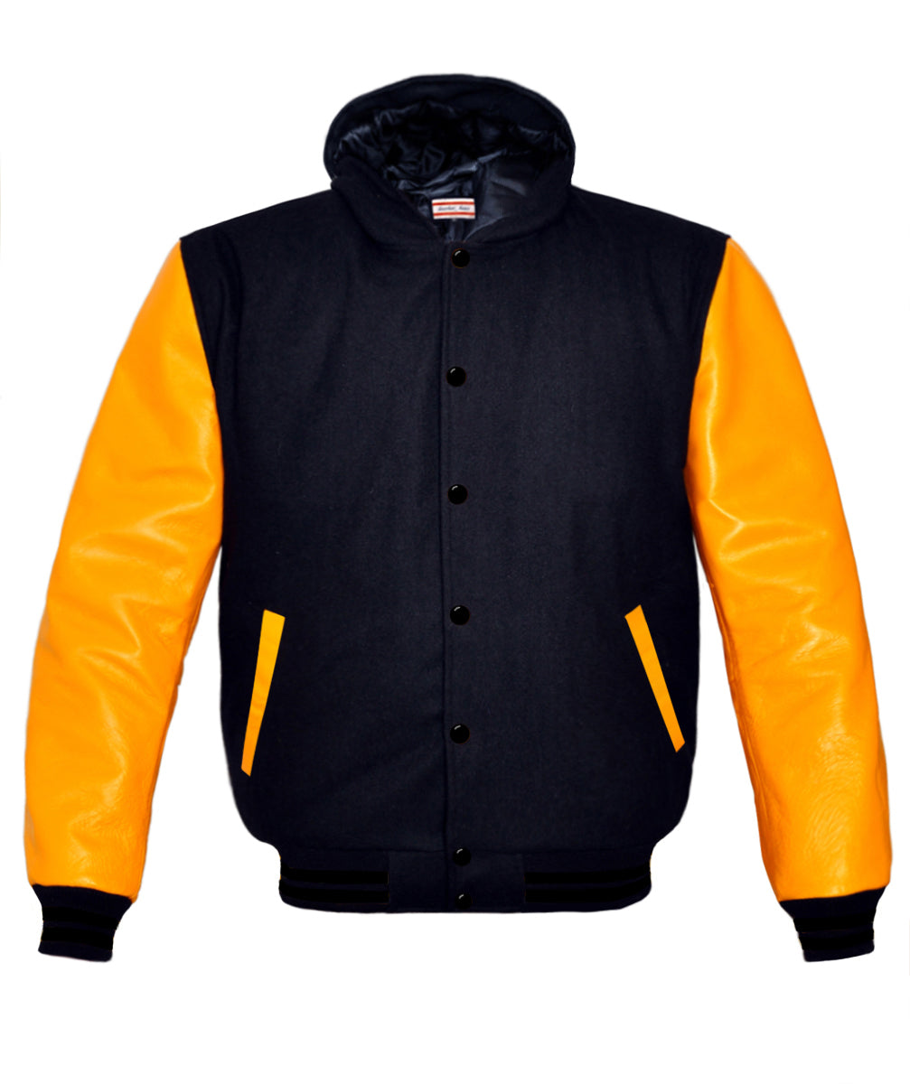 Superb Genuine Yellow Leather Sleeve Letterman College Varsity Kid Wool Jackets #YSL-BSTR-BB-H