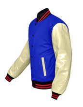 Load image into Gallery viewer, Original American Varsity Real Cream Leather Letterman College Baseball Men Wool Jackets CRSL-RSTR-BB-BBand