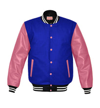 Load image into Gallery viewer, Original American Varsity Real Pink Leather Letterman College Baseball Women Wool Jackets #PKSL-WSTR-PKB-BBand