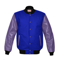 Load image into Gallery viewer, Original American Varsity Real Purple Leather Letterman College Baseball Men Wool Jackets #PRSL-BSTR-PRB-Bband