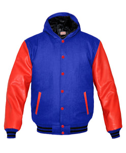 Superb Red Leather Sleeve Original American Varsity Letterman College Baseball Men Wool Jackets #RSL-BSTR-RB-H