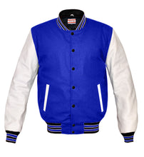 Load image into Gallery viewer, Superb Genuine White Leather Sleeve Letterman College Varsity Women Wool Jackets #WSL-BWSTR-BB