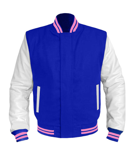 Original American Varsity White Leather Sleeve Letterman College Baseball Men Wool Jackets #WSL-PKSTR-BZ