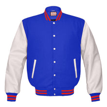 Load image into Gallery viewer, Superb Genuine White Leather Sleeve Letterman College Varsity Kid Wool Jackets #WSL-RSTR-WB