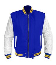 Load image into Gallery viewer, Original American Varsity White Leather Sleeve Letterman College Baseball Kid Wool Jackets #WSL-YSTR-BZ