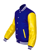 Load image into Gallery viewer, Superb Genuine Yellow Leather Sleeve Letterman College Varsity Kid Wool Jackets #YSL-WSTR-WB