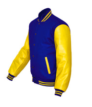 Load image into Gallery viewer, Superb Genuine Yellow Leather Sleeve Letterman College Varsity Men Wool Jackets #YSL-YSTR-BB