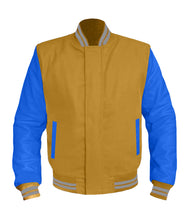 Load image into Gallery viewer, Original American Varsity Blue Leather Sleeve Letterman College Baseball Men Wool Jackets #BLSL-GYSTR-BZ