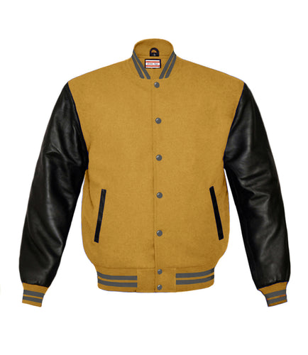 Original American Varsity Real Leather Letterman College Baseball Kid Wool Jackets #BSL-GYSTR-GYB