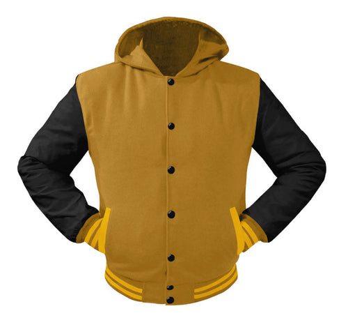 Superb Leather Sleeve Original American Varsity Letterman College Baseball Men Wool Hoodie Jackets #BSL-YSTR-BB-H