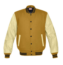 Load image into Gallery viewer, Original American Varsity Cream Leather Sleeve Letterman College Baseball Kid Wool Jackets #CRSL-BSTR-BB