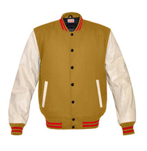 Load image into Gallery viewer, Superb Genuine Cream Leather Sleeve Letterman College Varsity Women Wool Jackets #CRSL-RSTR-BB