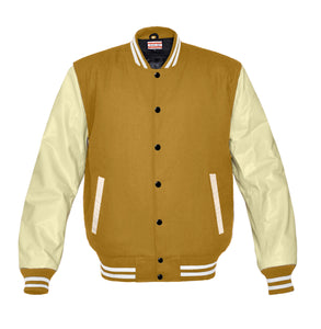 Superb Genuine Cream Leather Sleeve Letterman College Varsity Kid Wool Jackets #CRSL-WSTR-BB