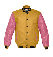 Load image into Gallery viewer, Superb Genuine Pink Leather Sleeve Letterman College Varsity Men Wool Jackets #PKSL-BSTR-BB