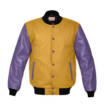 Load image into Gallery viewer, Original American Varsity Real Purple Leather Letterman College Baseball Women Wool Jackets #PRSL-BSTR-PRB-Bband