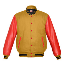 Load image into Gallery viewer, Original American Varsity Real Red Leather Letterman College Baseball Kid Wool Jackets #RSL-BSTR-RB