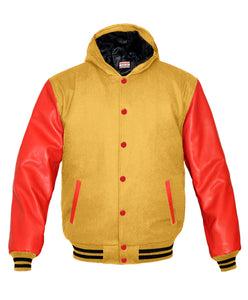 Superb Red Leather Sleeve Original American Varsity Letterman College Baseball Women Wool Jackets #RSL-BSTR-RB-H