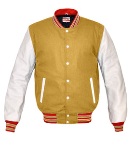 Superb Genuine White Leather Sleeve Letterman College Varsity Men Wool Jackets #WSL-RWSTR-WB