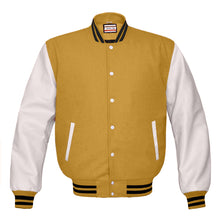 Load image into Gallery viewer, Superb Genuine White Leather Sleeve Letterman College Varsity Kid Wool Jackets #WSL-BSTR-WB