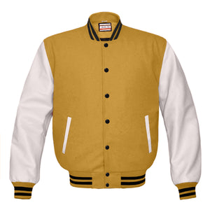 Superb Genuine White Leather Sleeve Letterman College Varsity Women Wool Jackets #WSL-BSTR-BB